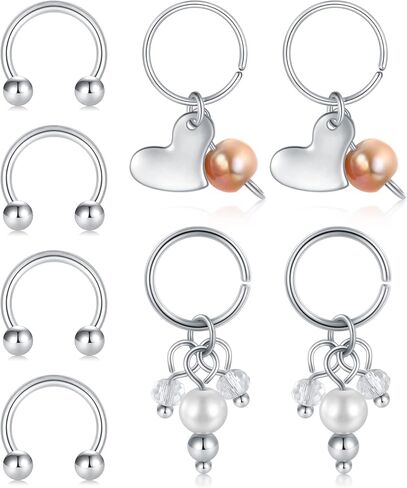 FECTAS Fake Nipple Ring Hoop Stainless Steel Non Pierced Nipple Rings Clip On Nipplerings Faux Body Piercing Jewelry for Women Men in Saudi Arabia