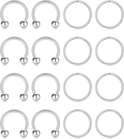 FECTAS Fake Nipple Ring Hoop Stainless Steel Non Pierced Nipple Rings Clip On Nipplerings Faux Body Piercing Jewelry for Women Men in Saudi Arabia