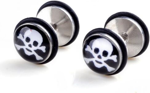 Shuning 24pcs Cheater Fake Ear Plugs Satinless Steel Gauges Illusion Tunnel Piercing Stud Screw Earrings 12Style in Kuwait