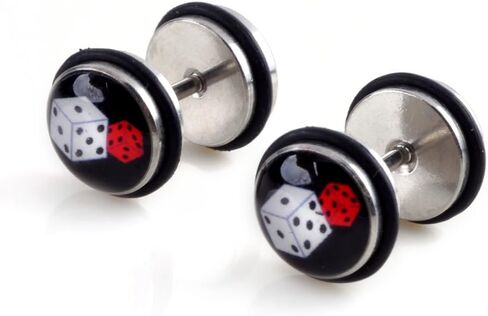 Shuning 24pcs Cheater Fake Ear Plugs Satinless Steel Gauges Illusion Tunnel Piercing Stud Screw Earrings 12Style in Kuwait