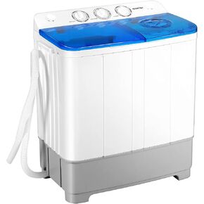 Giantex Portable Washing Machine, 2 in 1 Laundry Washer and Dryer Combo, 22lbs Capacity 13.2 lbs Washing 8.8 lbs Spinning, Timer Control, Drain Pump, Dorm Apartment Semi-Automatic Twin Tub Mini Washer in Kuwait
