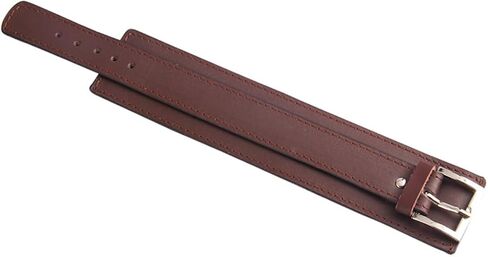 Black Brown White Leather Cuff Bracelet for Men Women Two Layers Adjustable Belt Buckle Wristband in Saudi Arabia