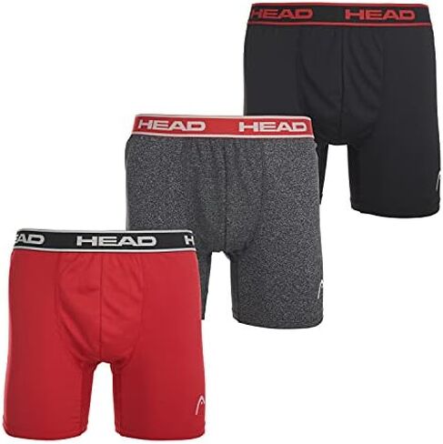HEAD Mens Underwear -Boxer Briefs, Briefs or String Bikinis Performance or Cotton Stretch 12-Pack Tagless S-5XL in Saudi Arabia
