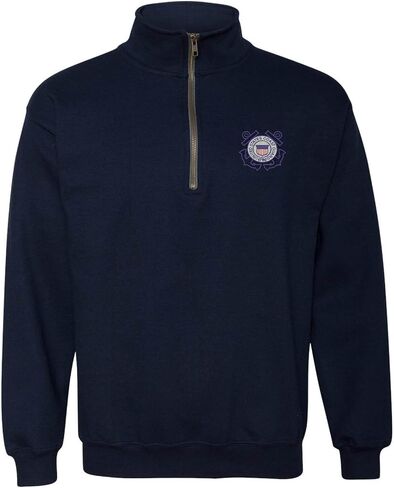 ALLNTRENDS Adult Zip Collar Sweatshirt USCG Embroidered Coast Guard Top America in Kuwait