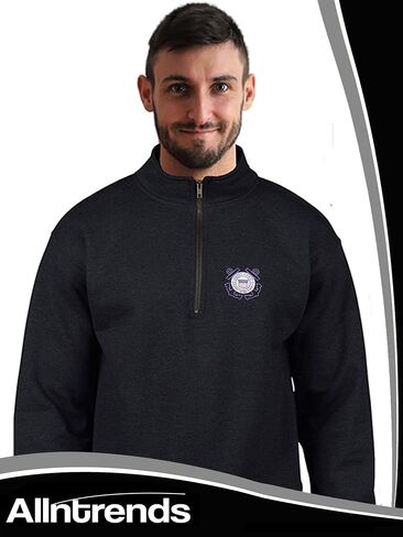 ALLNTRENDS Adult Zip Collar Sweatshirt USCG Embroidered Coast Guard Top America in Kuwait