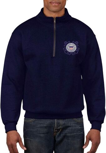 ALLNTRENDS Adult Zip Collar Sweatshirt USCG Embroidered Coast Guard Top America in Saudi Arabia