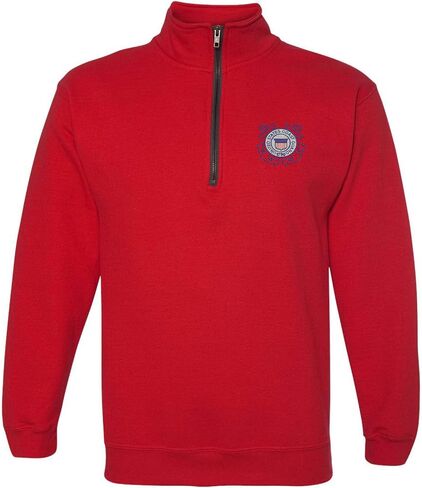 ALLNTRENDS Adult Zip Collar Sweatshirt USCG Embroidered Coast Guard Top America in Kuwait