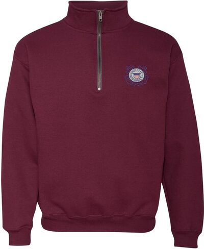 ALLNTRENDS Adult Zip Collar Sweatshirt USCG Embroidered Coast Guard Top America in Kuwait