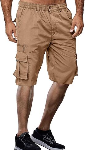 Mens Shorts Casual Men's Sports Pocket Workwear Casual Loose Shorts Jogging Soft Cotton Men in Saudi Arabia