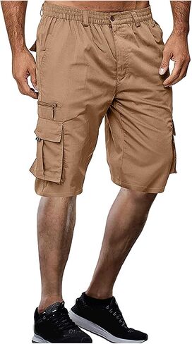 Mens Shorts Casual Men's Sports Pocket Workwear Casual Loose Shorts Jogging Soft Cotton Men in Saudi Arabia