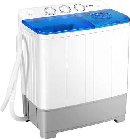 Giantex Portable Washing Machine, 2 in 1 Laundry Washer and Dryer Combo, 22lbs Capacity 13.2 lbs Washing 8.8 lbs Spinning, Timer Control, Drain Pump, Dorm Apartment Semi-Automatic Twin Tub Mini Washer in Kuwait