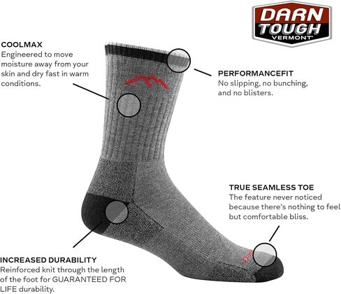 Darn Tough Coolmax Micro Crew Cushion Socks - Men's (Olive, Large) - 6 Pack Special in Saudi Arabia
