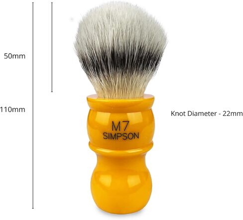 Alexander Simpson M7 Synthetic Best Hair Brush, Faux Platinum Synthetic Shaving Brush (Ivory) in Kuwait