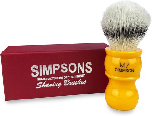 Alexander Simpson M7 Synthetic Best Hair Brush, Faux Platinum Synthetic Shaving Brush (Ivory) in Kuwait