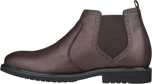 أحذية CALTO الرجالية غير المرئية لزيادة الارتفاع - أحذية تشيلسي خفيفة الوزن سهلة الارتداء من الجلد الفاخر - أطول 3 بوصات in Kuwait