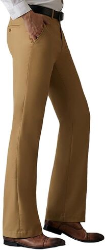 HAORUN Men Bell Bottom Flared Pants Slim Fit Retro 60s 70s Formal Dress Bootcut Trousers in Kuwait
