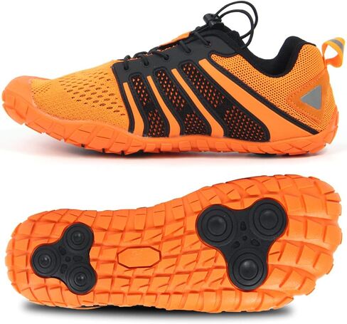 حذاء Oranginer شبكي مطاطي للرجال حافي القدمين - صندوق عريض عند الأصابع - بدون قطرة - حذاء جري بسيط in Kuwait