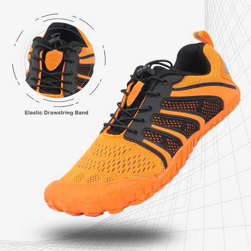 حذاء Oranginer شبكي مطاطي للرجال حافي القدمين - صندوق عريض عند الأصابع - بدون قطرة - حذاء جري بسيط in Kuwait