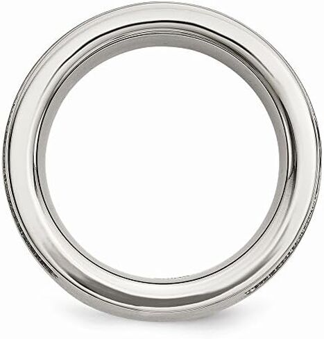 Sonia Jewels Titanium Black IP-Plated Cable and Diamonds 10mm Men's Matte Brushed Finish Wedding Band Ring (.05 cttw.) in Kuwait