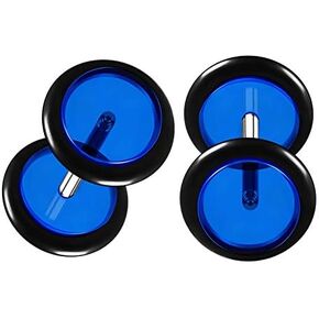 BIG GAUGES 2 Pairs Acrylic 1.2mm 8mm Fake Glow in The Dark Rubber O Ring Plugs Piercing Jewelry Ear Illusion Cheater Logo Earring Lobe in Kuwait