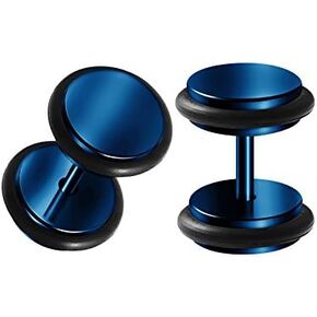 BIG GAUGES Pair of Dark Blue Anodized Black O-Rings Piercing Jewelry Illusion Plug Earring Cheater Ear Lobe