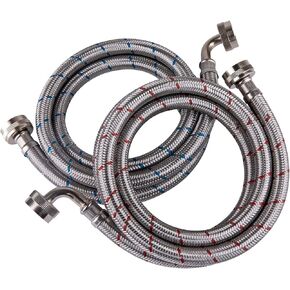 Hausen 48-Inch Stainless steel Washing machine connector 4 Feet - Elbow, Washing Machine Supply Line, 1-Pack in Saudi Arabia