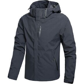 Men's Lightweight Waterproof Rain Jacket,Shell Hooded Outdoor Raincoat Hiking Windbreake jacket