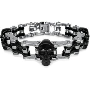 Mens Motorcycle Chain Bracelet Including a Black Gift Box, Charm Stainless Steel Biker Bracelet Chain for Women in Kuwait