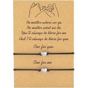 MANVEN Pinky Promise Distance Matching Bracelets(Ver.2) for Best Friends Couple Family Women Mens Teen Girls
