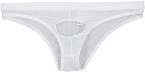 Mens Solid Color Ice Silk Open Front Bikini Briefs Underwear in Saudi Arabia