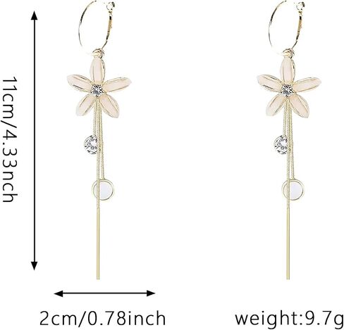 YUNXI Acrylic Petal Zircon Tassels Flower Earring Transparent Acrylic Petal Crystal Stamen Long Tassels Sunflower Drop Earring in Saudi Arabia