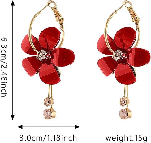 YUNXI Acrylic Petal Zircon Tassels Flower Earring Transparent Acrylic Petal Crystal Stamen Long Tassels Sunflower Drop Earring in Saudi Arabia