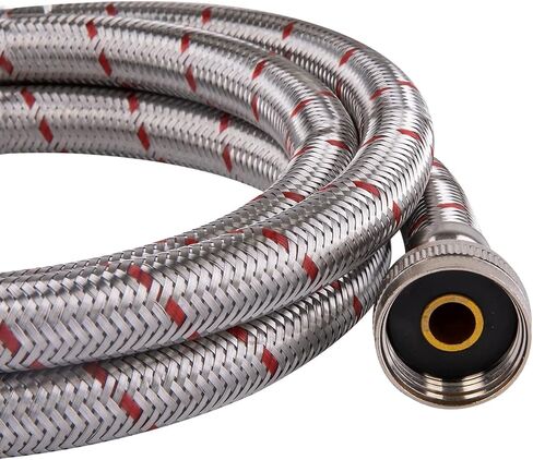 Hausen 48-Inch Stainless steel Washing machine connector 4 Feet - Elbow, Washing Machine Supply Line, 1-Pack in Kuwait