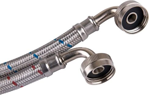 Hausen 48-Inch Stainless steel Washing machine connector 4 Feet - Elbow, Washing Machine Supply Line, 1-Pack in Kuwait