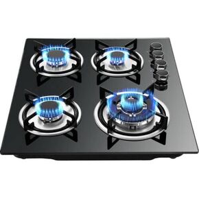 23/30" 5 Burners Gas Cooktop Black Tempered Glass Gas Cooktop Built-in LPG/NG Cooker Convertible Natural Gas Propane Cooktops for Home, Restaurtant, RVs in Kuwait