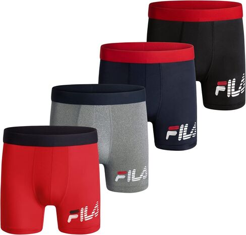 Fila Men's 6" Trunk No Fly Front with Pouch, Jersey & Mesh, 4-Pack in Saudi Arabia