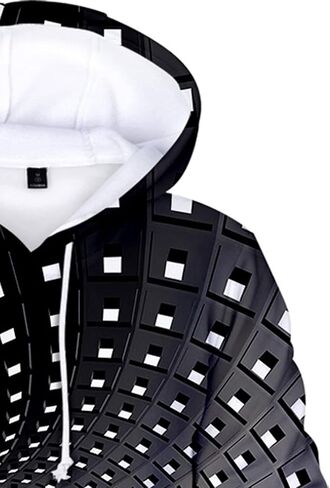 Mens Hoodies Men's 3D Printing Creative Round Neck Casual Long Shirts Top Blouse Zipper Hoodies for Men in Kuwait