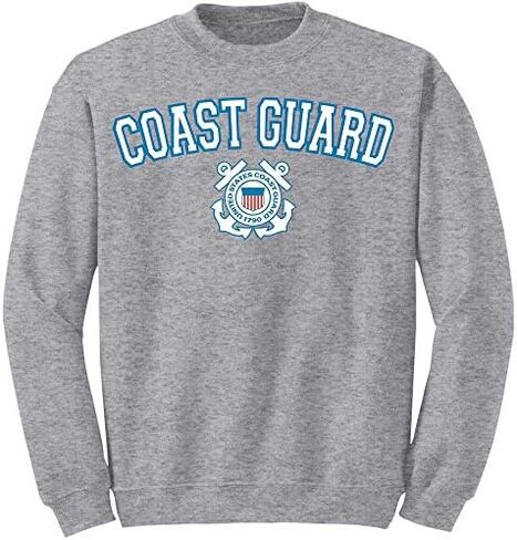 US Coast Guard USCG Crest Crewneck Fleece Sweatshirt - Grey in Saudi Arabia