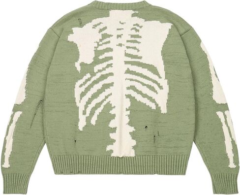 Y2K Hip Hop Oversized Sweater Fairy Grunge Skeleton Knitted Pullover Gothic Streetwear Aesthetic Punk Streetwear Clothes in Kuwait