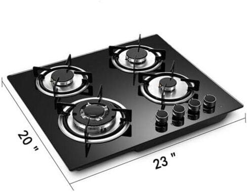 23/30" 5 Burners Gas Cooktop Black Tempered Glass Gas Cooktop Built-in LPG/NG Cooker Convertible Natural Gas Propane Cooktops for Home, Restaurtant, RVs in Kuwait