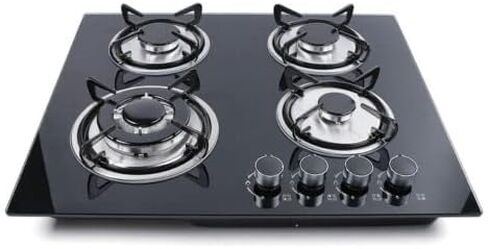 23/30" 5 Burners Gas Cooktop Black Tempered Glass Gas Cooktop Built-in LPG/NG Cooker Convertible Natural Gas Propane Cooktops for Home, Restaurtant, RVs in Kuwait