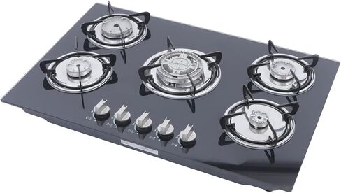 30" Built-in Gas Cook Cooktop Stove LPG/NG Gas Kitchen Burners Multi-Function Cooking High-Power Gas Stove Electronic Ignition with Flameout Protection in Kuwait