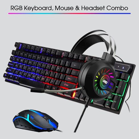 Gaming PC Desktop, Intel Core i3-6100, TechMagnet Siwa 6, 16GB RAM, 480GB SSD (Fast Boot), 2TB HDD, AMD RX 550 4GB DDR5, WiFi, RGB Headphone Keyboard Mouse, Windows 10 Pro (Renewed) in Kuwait