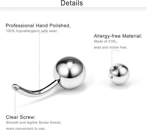 Dyknasz 14G 6MM (1/4") Short Length Surgical Steel Belly Button Rings Clear Diamond CZ Navel Ring Body Piercing Jewelry for Women Men 12 Pieces in Kuwait