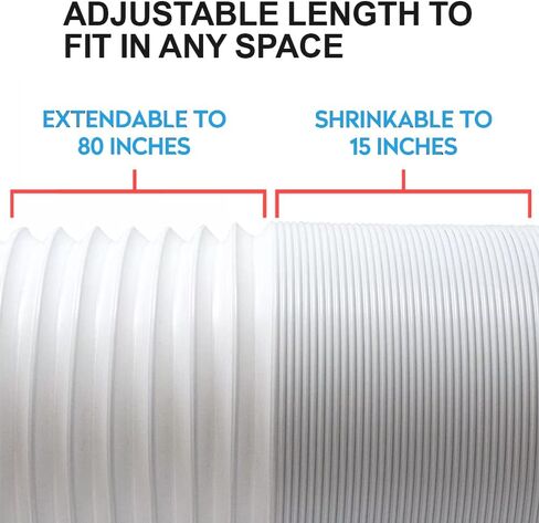 LORDO Portable Air Conditioner Hose - AC Hose with 5.9" Diameter, Clockwise Thread & Length up to 80" - Exhaust Hose for Portable AC Vent Compatible with Delonghi & LG Air Conditioner Parts in Saudi Arabia