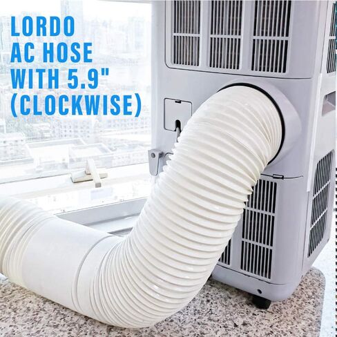 LORDO Portable Air Conditioner Hose - AC Hose with 5.9" Diameter, Clockwise Thread & Length up to 80" - Exhaust Hose for Portable AC Vent Compatible with Delonghi & LG Air Conditioner Parts in Saudi Arabia
