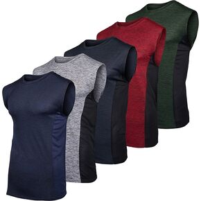 Real Essentials 3 & 5 Pack: Men's Dry-Fit Active Athletic Tech Tank Top - Regular and Big & Tall Sizes (S-5XLT) in Saudi Arabia