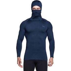 TSLA Men's Thermal Compression Shirts Hoodie with Mask, Long Sleeve Winter Sports Base Layer Top, Active Running Shirt in Saudi Arabia