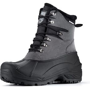 FREE SOLDIER Mens Snow Boots Warm Fleece Lining Winter Ski Shoes Waterproof Insulated Booties