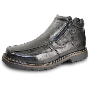 bravo! Men Winter Boot DEAN with Fur Lining and Double Zipper Black and Brown